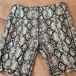 DSG Black and White Snake Print Bike Shorts
